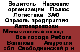 Водитель › Название организации ­ Полюс Логистика, ЗАО › Отрасль предприятия ­ Автоперевозки › Минимальный оклад ­ 45 000 - Все города Работа » Вакансии   . Амурская обл.,Свободненский р-н